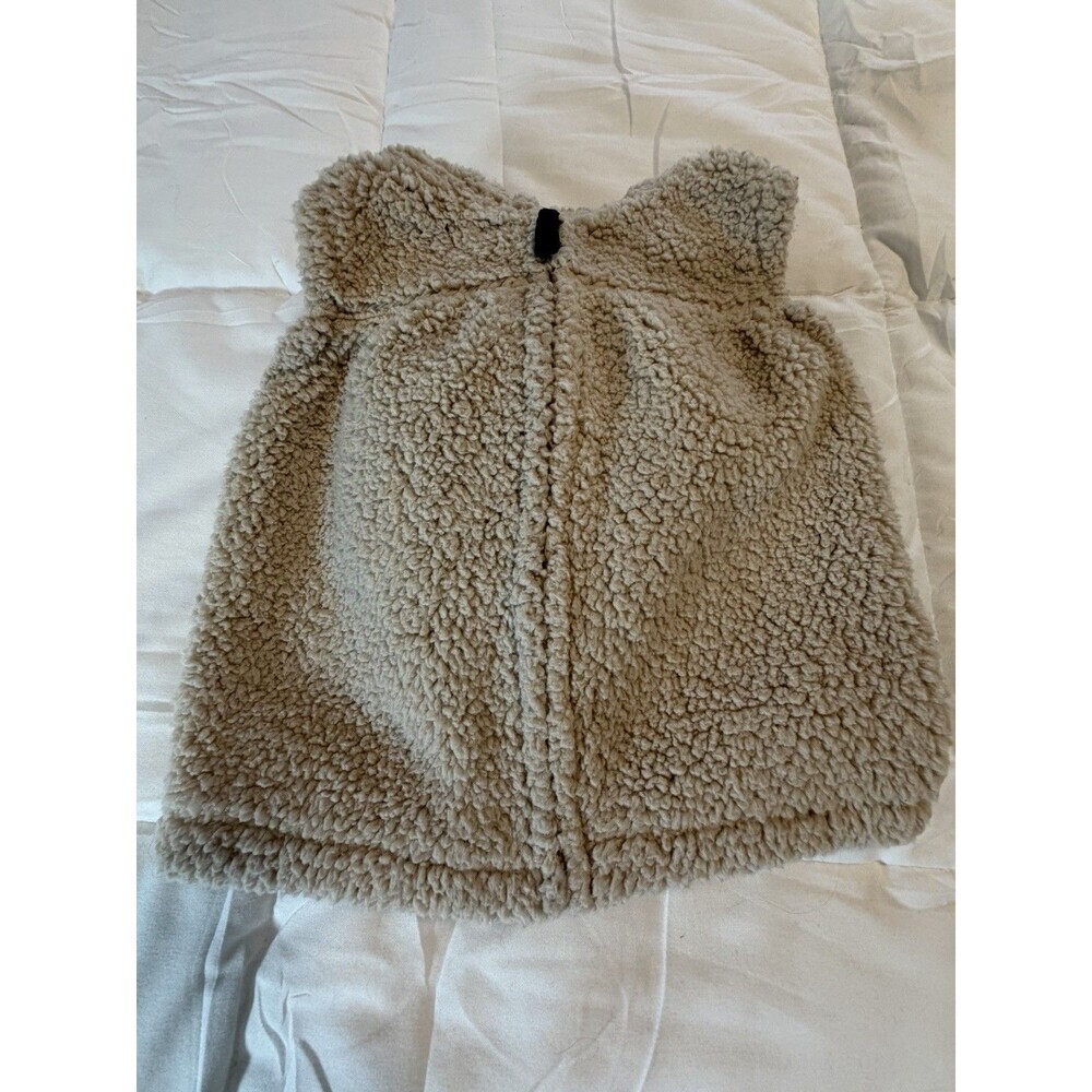 Carter’s Fuzzy Sherpa Hoodie Zip Up Vest Light Tan Size 18mo - Picture 3 of 6
